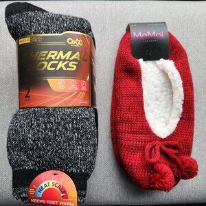 Slippers (MeMoi) and Thermal Socks